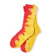 画像1: CHALLENGER/FLAME TIE DYE SOCKS（ORANGE/RED）［フレイムタイダイソックス-23春夏］ (1)