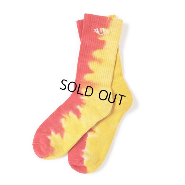 画像1: CHALLENGER/FLAME TIE DYE SOCKS（ORANGE/RED）［フレイムタイダイソックス-23春夏］