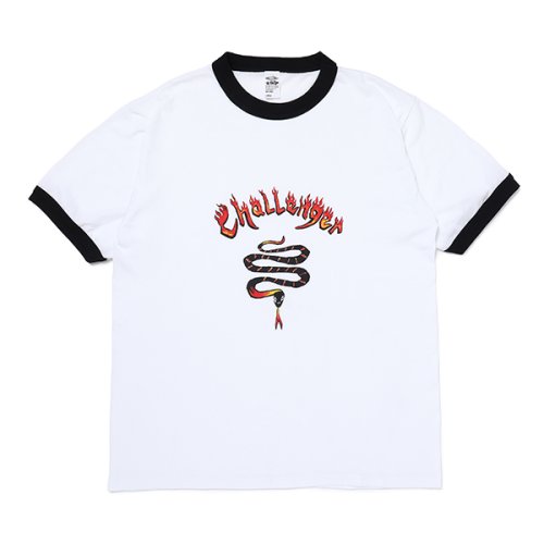 他の写真1: CHALLENGER/BURNING SNAKE RINGER TEE（WHITE/BLACK）［リンガーT-23春夏］