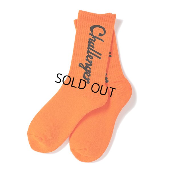 画像1: CHALLENGER/LOGO SOCKS（ORANGE）［ロゴソックス-23春夏］