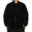 画像2: CALEE/Vintage type original ribbon pattern velvet jacket（Black）［ベルベットJKT-22秋冬］ (2)