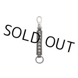 CALEE/Studs leather key ring Type A-（Black）［スタッズレザーキーリング-22秋冬］