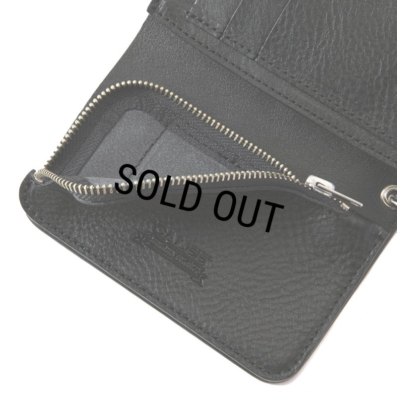 CALEE/SILVER STAR CONCHO FLAP LEATHER HALF WALLET（BLACK）［レザー