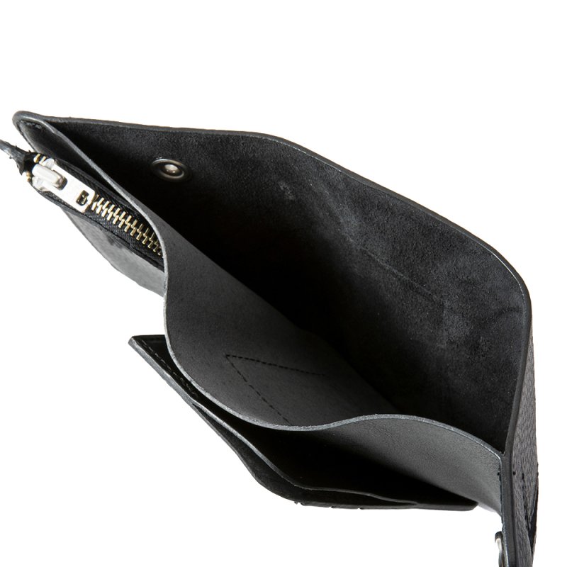 画像3: CALEE/SILVER STAR CONCHO FLAP LEATHER HALF WALLET（BLACK）［レザーハーフウォレット-25春夏］