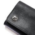 画像7: CALEE/Silver star concho flap leather half wallet（Black）［レザーハーフウォレット-23春夏］