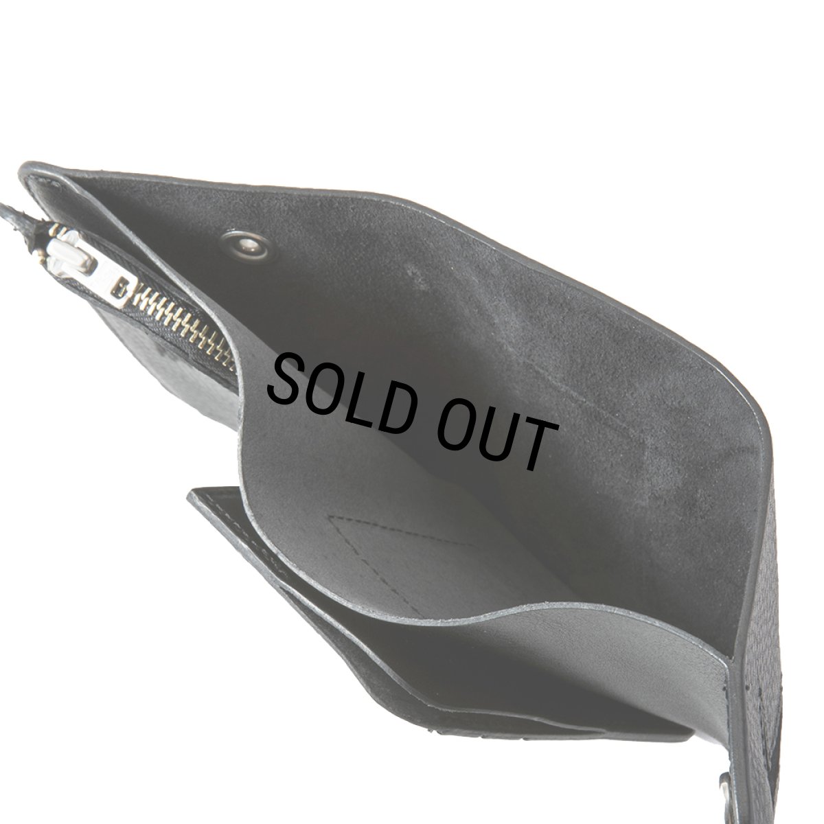 画像5: CALEE/SILVER STAR CONCHO FLAP LEATHER HALF WALLET（BLACK）［レザーハーフウォレット-25春夏］ (5)