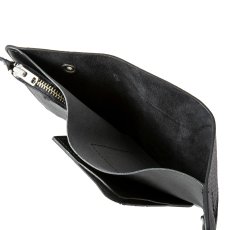 画像5: CALEE/SILVER STAR CONCHO FLAP LEATHER HALF WALLET（BLACK）［レザーハーフウォレット-25春夏］ (5)