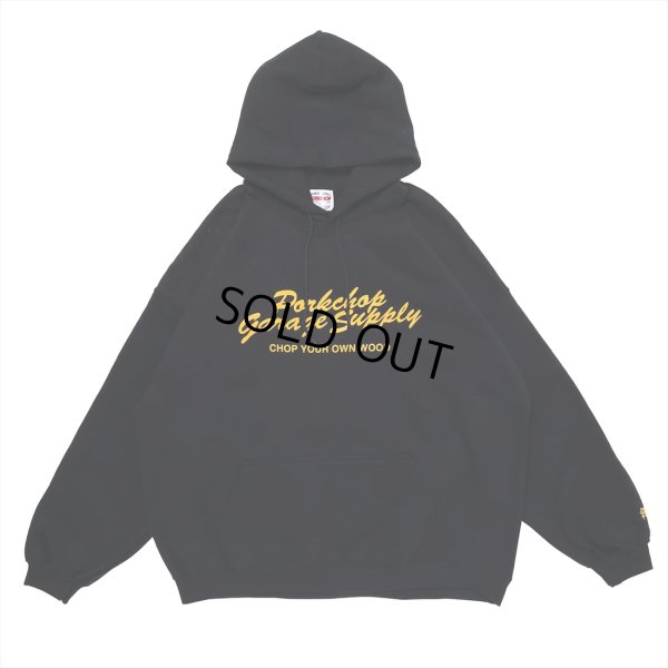 画像1: PORKCHOP/FULL SCRIPT HOODIE（BLACK）［プルオーバーパーカー-22秋冬］