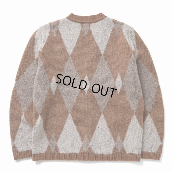 画像2: 【40%OFF】RATS/ARGYLE MOHAIR KNIT CARDIGAN（BROWN）［アーガイルモヘアカーディガン-22秋冬］