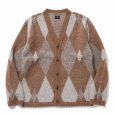 画像1: 【40%OFF】RATS/ARGYLE MOHAIR KNIT CARDIGAN（BROWN）［アーガイルモヘアカーディガン-22秋冬］ (1)