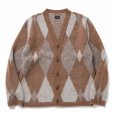 画像1: RATS/ARGYLE MOHAIR KNIT CARDIGAN（BROWN） 【30%OFF】［アーガイルモヘアカーディガン-22秋冬］ (1)