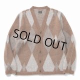 【40%OFF】RATS/ARGYLE MOHAIR KNIT CARDIGAN（BROWN）［アーガイルモヘアカーディガン-22秋冬］