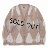 【40%OFF】RATS/ARGYLE MOHAIR KNIT CARDIGAN（BROWN）［アーガイルモヘアカーディガン-22秋冬］