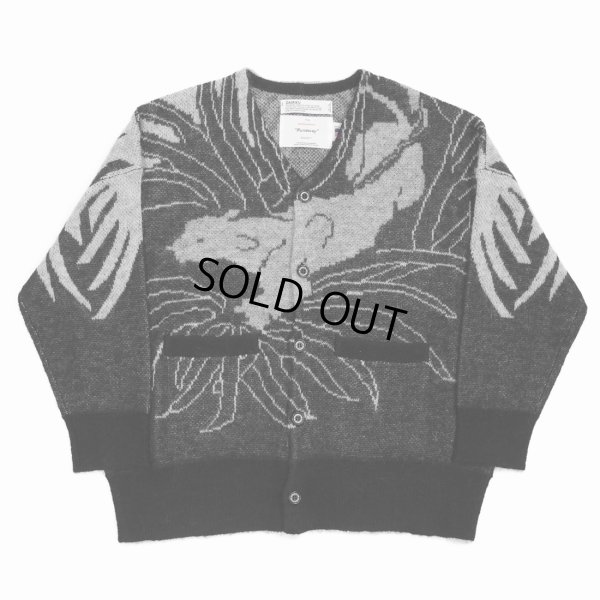 画像1: 【50%OFF】DAIRIKU/"Leopard" Mohair Cardigan Knit（Black）［レオパードモヘアニットカーディガン-23春夏］