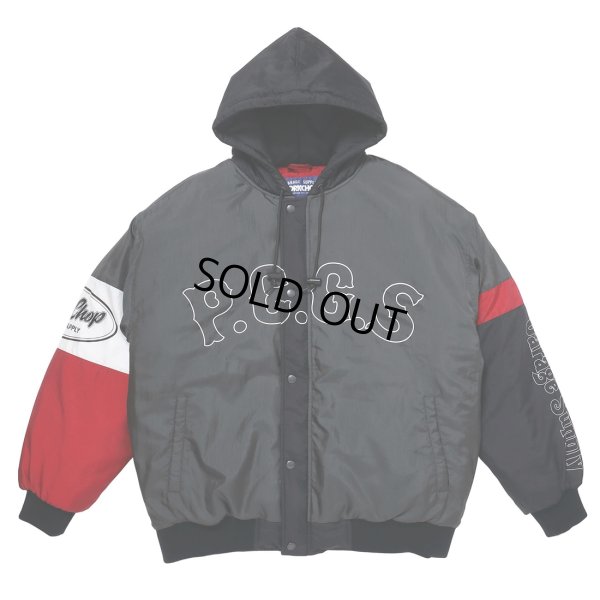 画像1: PORKCHOP/HOODED STADIUM JKT（GRAY/RED）［フーデッドスタジアムJKT-23春夏］