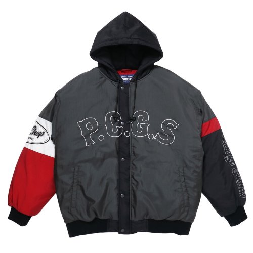 他の写真1: PORKCHOP/HOODED STADIUM JKT（GRAY/RED）［フーデッドスタジアムJKT-23春夏］