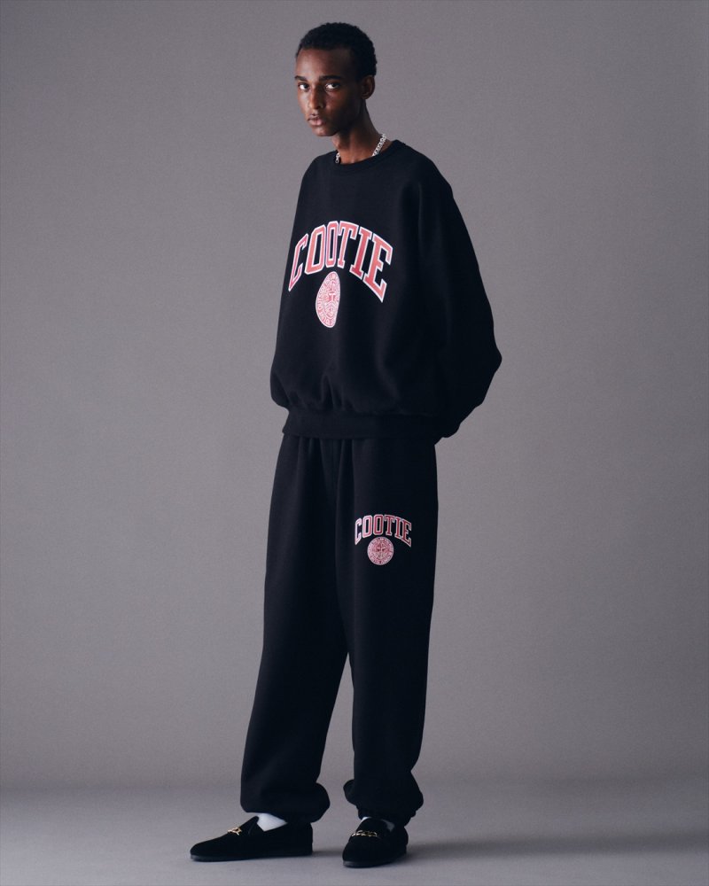 画像3: COOTIE PRODUCTIONS/Heavy Oz Sweat Easy Pants（COLLEGE）（Black）［スウェットイージーパンツ-23春夏］