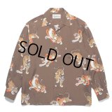 WACKO MARIA/TIM LEHI / HAWAIIAN SHIRT L/S（BROWN）［ハワイアンシャツ-23春夏］