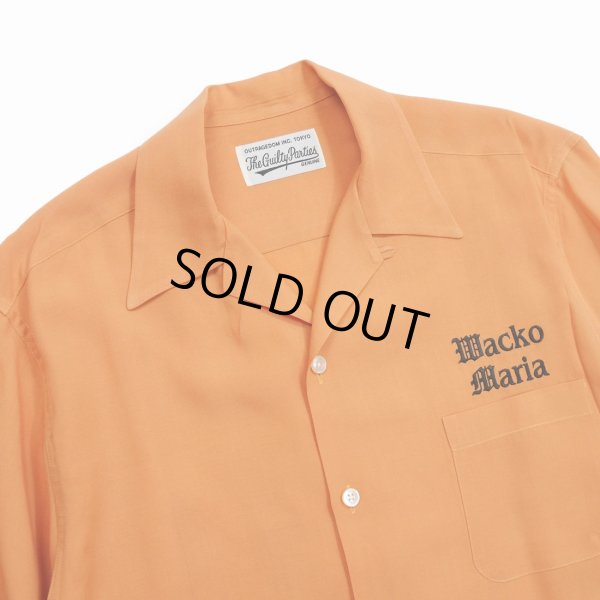 画像2: WACKO MARIA/50'S OPEN COLLAR SHIRT（TYPE-2）（ORANGE）［50'Sオープンカラーシャツ-23春夏］
