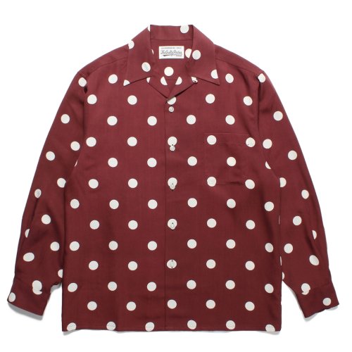 他の写真1: WACKO MARIA/DOTS OPEN COLLAR SHIRT（BORDEAUX）［ドットオープンカラーシャツ-23春夏］