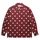 WACKO MARIA/DOTS OPEN COLLAR SHIRT（BORDEAUX）［ドットオープンカラーシャツ-23春夏］