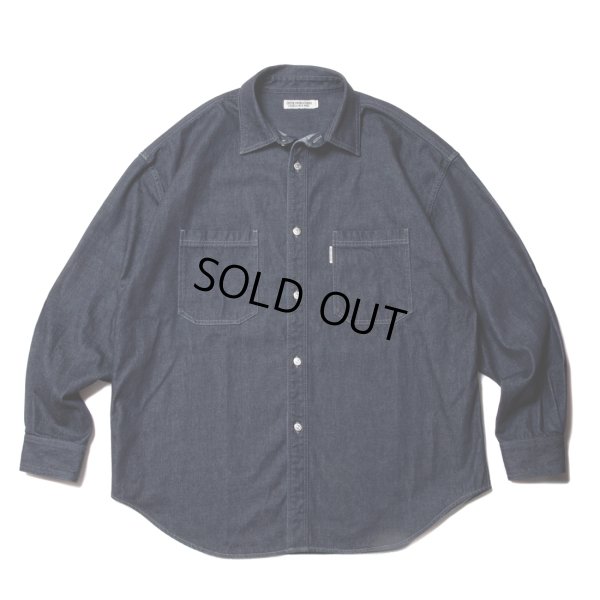 画像1: COOTIE PRODUCTIONS/Denim Work Shirt（Indigo One Wash）［ワンウォッシュ加工デニムワークシャツ-23春夏］