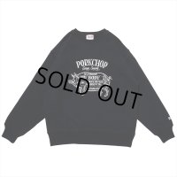 PORKCHOP/PORK FRONT SWEAT（BLACK）［クルーネックスウェット-23春夏］