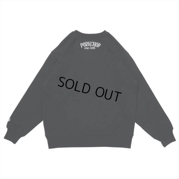 画像2: PORKCHOP/PORK FRONT SWEAT（BLACK）［クルーネックスウェット-23春夏］