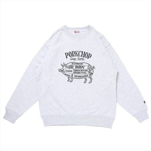 他の写真1: PORKCHOP/PORK FRONT SWEAT（GRAY）［クルーネックスウェット-23春夏］