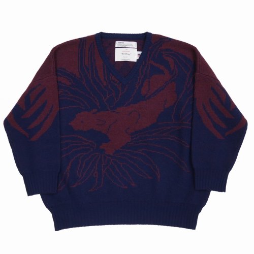 他の写真1: DAIRIKU/"Leopard" Pullover Knit（Navy） 【40%OFF】［レオパードプルオーバーニット-23春夏］