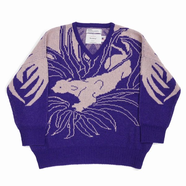 画像1: DAIRIKU/"Leopard" Pullover Knit（Purple） 【30%OFF】［レオパードプルオーバーニット-23春夏］