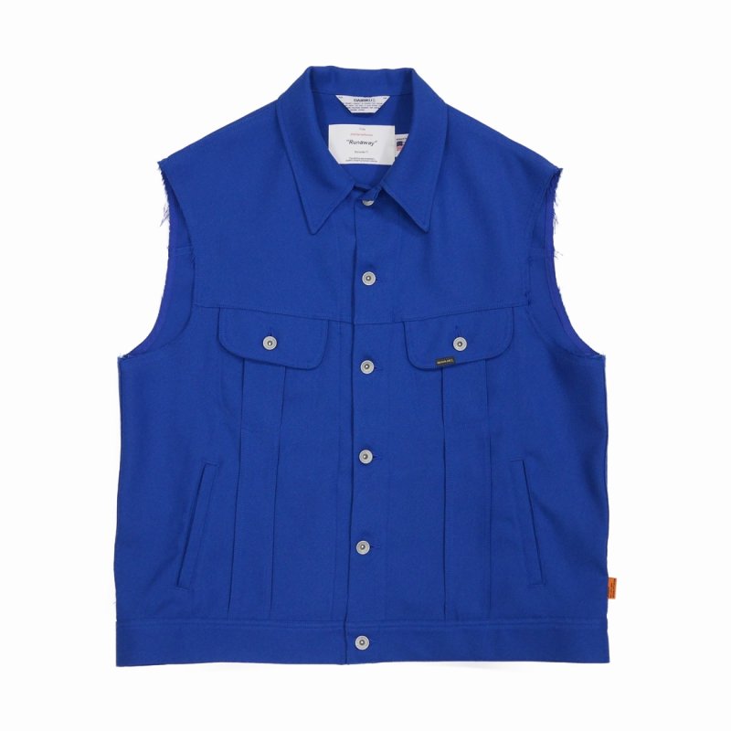 画像1: 【50%OFF】DAIRIKU/Polyester Vest（Royal Blue）［ポリエステルベスト-23春夏］