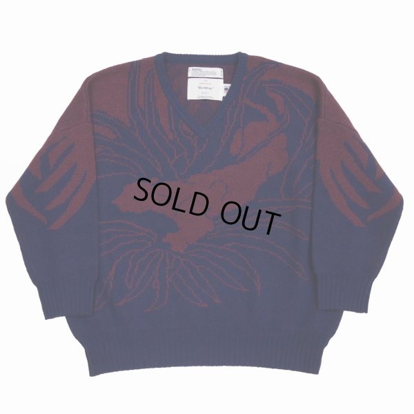 画像1: DAIRIKU/"Leopard" Pullover Knit（Navy） 【40%OFF】［レオパードプルオーバーニット-23春夏］