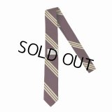 DAIRIKU/"Benjamin" Silk Tie with Money Clip（Burgundy&Cream） 【30%OFF】［シルクタイwithマネークリップ-23春夏］