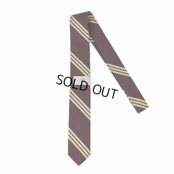 画像1: DAIRIKU/"Benjamin" Silk Tie with Money Clip（Burgundy&Cream） 【30%OFF】［シルクタイwithマネークリップ-23春夏］