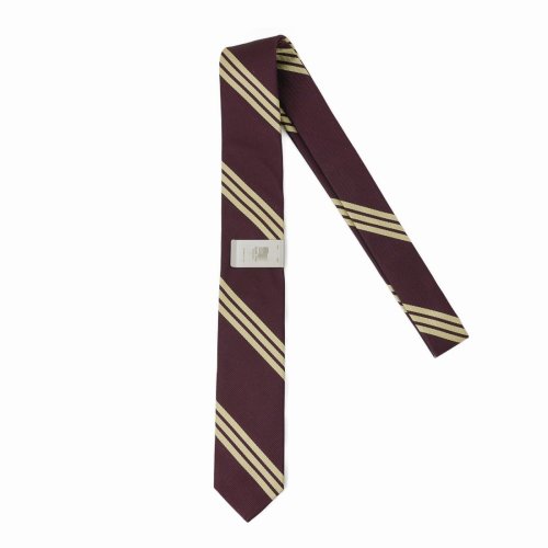 他の写真1: DAIRIKU/"Benjamin" Silk Tie with Money Clip（Burgundy&Cream） 【30%OFF】［シルクタイwithマネークリップ-23春夏］