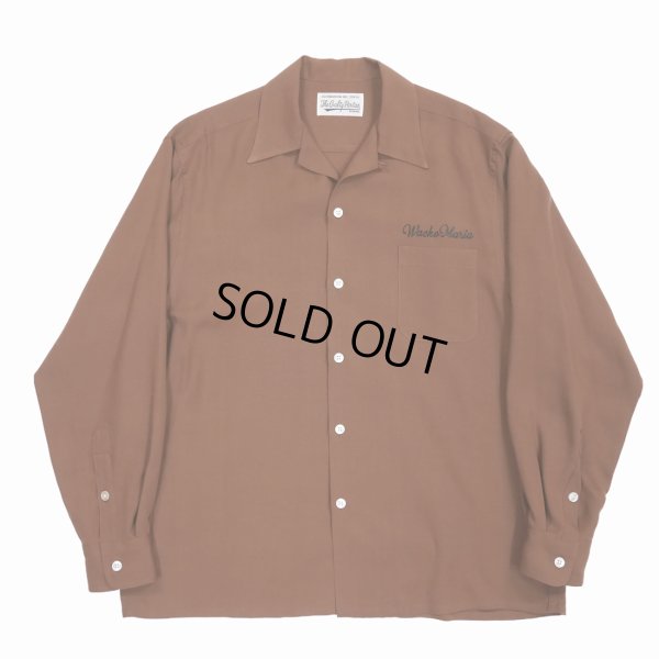 画像1: WACKO MARIA/50'S OPEN COLLAR SHIRT（BROWN）［50'Sオープンカラーシャツ-23春夏］