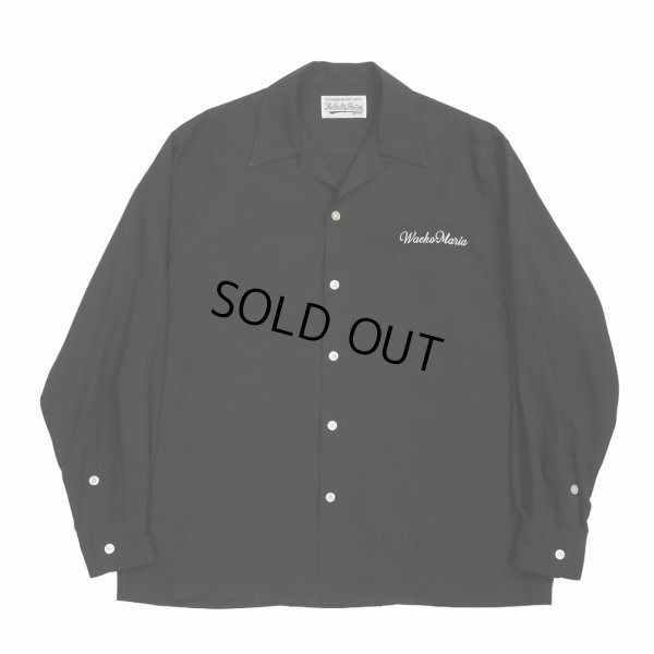 画像1: WACKO MARIA/50'S OPEN COLLAR SHIRT（BLACK）［50'Sオープンカラーシャツ-23春夏］