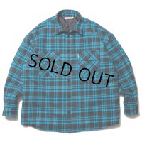 COOTIE PRODUCTIONS/Error Fit Nel Check Quilting CPO Jacket（Black/Blue）［エラーフィットネルチェックキルティングCPO JKT-23春夏］