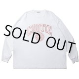 COOTIE PRODUCTIONS/Print Oversized L/S Tee（COLLEGE）（White）［オーバーサイズ長袖T-23春夏］