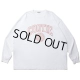 COOTIE PRODUCTIONS/Print Oversized L/S Tee（COLLEGE）（White）［オーバーサイズ長袖T-23春夏］