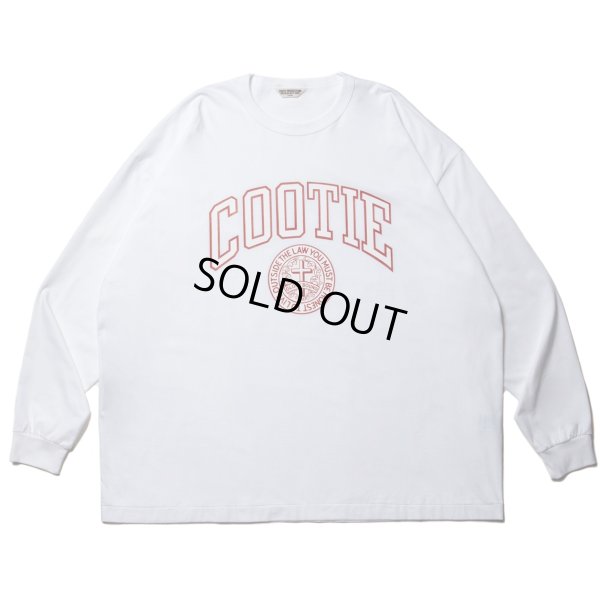 画像1: COOTIE PRODUCTIONS/Print Oversized L/S Tee（COLLEGE）（White）［オーバーサイズ長袖T-23春夏］