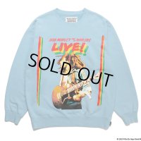 WACKO MARIA/BOB MARLEY / MIDDLE WEIGHT SWEAT SHIRT（L-BLUE）［クルーネックスウェット-23春夏］