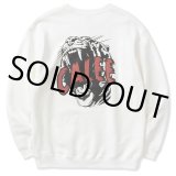CALEE/CALEE Old tiger crew neck sweat（White）［クルーネックスウェット-23春夏］