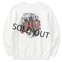 CALEE/CALEE Old tiger crew neck sweat（White）［クルーネックスウェット-23春夏］