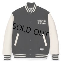 WACKO MARIA/LEATHER VARSITY JACKET（BLACK）［袖レザースタジャン-23春夏］