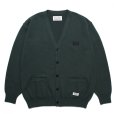 画像1: WACKO MARIA/CLASSIC KNIT CARDIGAN（GREEN）［クラシックニットカーディガン-23春夏］ (1)