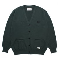 WACKO MARIA/CLASSIC KNIT CARDIGAN（GREEN）［クラシックニットカーディガン-23春夏］