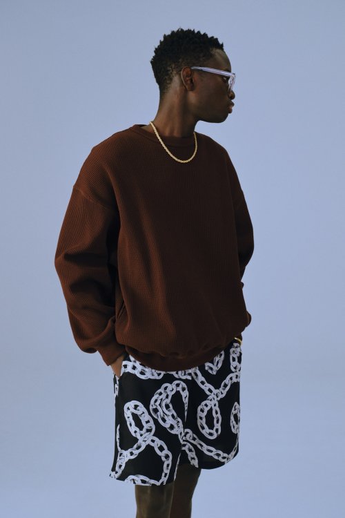 他の写真2: COOTIE PRODUCTIONS/Suvin Waffle L/S Crew（Brown）［ワッフルクルーネック-23春夏］