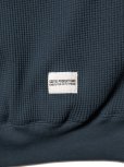 画像2: COOTIE PRODUCTIONS/Suvin Waffle L/S Crew（Smoke Navy）［ワッフルクルーネック-23春夏］ (2)